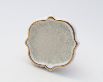 Sea Glass Cushion Knob - Creme - Unique Cabinet Pulls,  Beautiful Drawer Knob, Decorative Knobs, Dresser Knob, Drawer Pulls, Knobs and Pulls