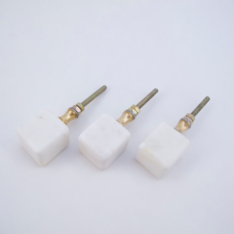 White Quartz Knob White Stone Drawer Pulls Drawer Knobs Etsy