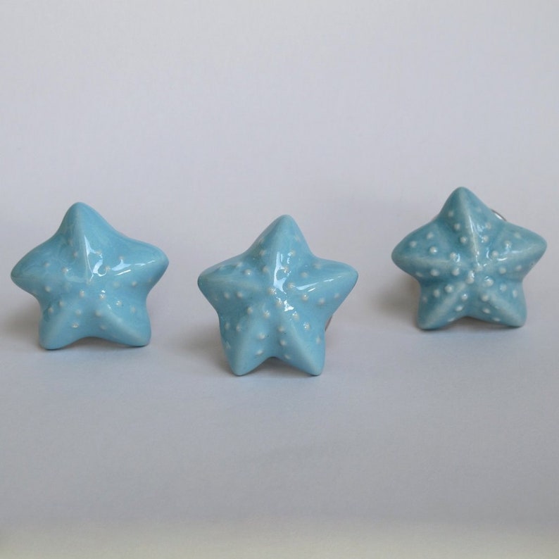 Tiffany Blue Starfish Knob Kids Drawer Knobs And Pulls Etsy