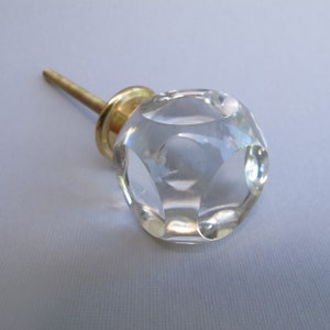Crystal Luna Knob - Glass Knob, Glass Pull, knobs and Pulls, Pull Knob, Vintage, Crystal, Glass and Metal|, Unique, Decorative Cabinet Knob