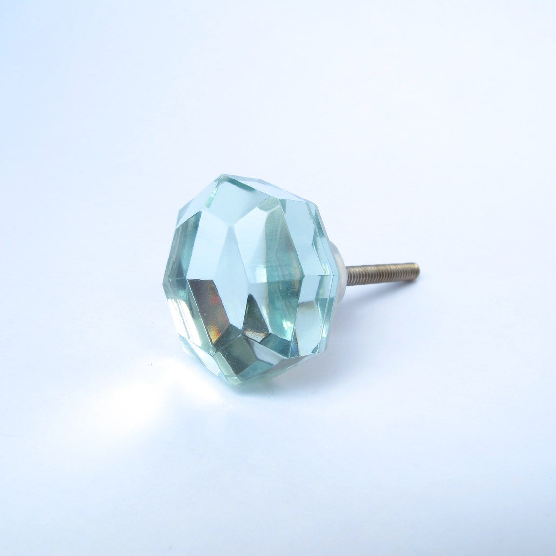 Mirrored Glam Knob Mirrored Glass Drawer Pull Pull Etsy
