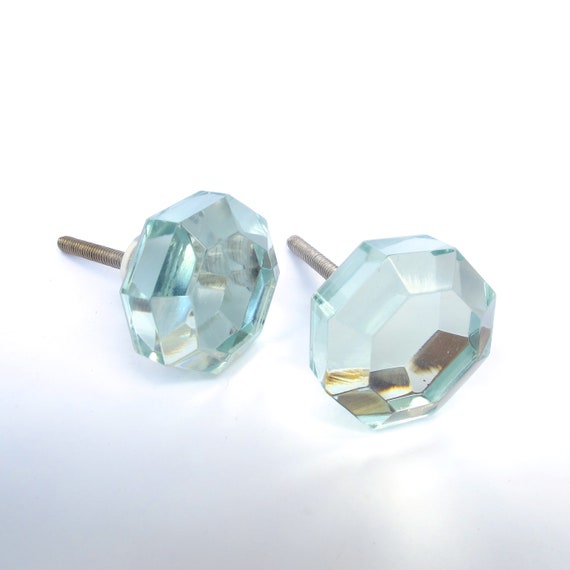 Mirrored Glam Knob Glass Drawer Pull Cabinet Mirrored Glam Knob Glass, Mirrored Drawer Knobs
