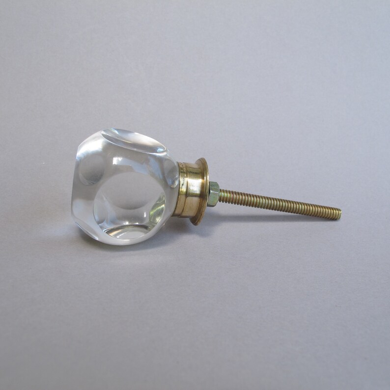 Crystal Luna Knob Glass Knob Glass Pull Knobs and Pulls Etsy