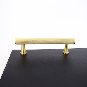 Knurled Brass Handles and T-bar - Drawer Handles pulls, Gold Finish, Cabinet  Pulls, Solid Brass Metal,  Modern