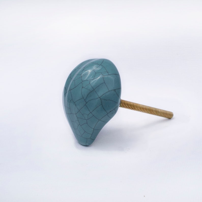 Sea Shell Knob Ceramic Coastal Drawer Pull Cabinet Knob teal Knobs and Pulls Drawer nautical beach themed sea green