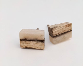 Geia Knob - Rectangle Wood - Unique Cabinet Pull, Decorative Knobs, Dresser Knobs, Drawer Pulls