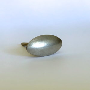 Simple Silver Knob - Decorative Brushed Silver Metal Drawer Pull, Dresser Knobs, Knobs and Pulls, Unique  Knob, Pull Knob