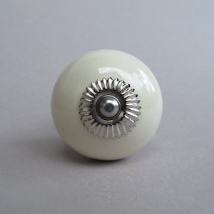White Round Princess Leia Knob - Ceramic Knob | Drawer Pull | Cabinet Knob | Cupboard Pull Knob | Knobs and Pulls Vintage Knobs and Pulls