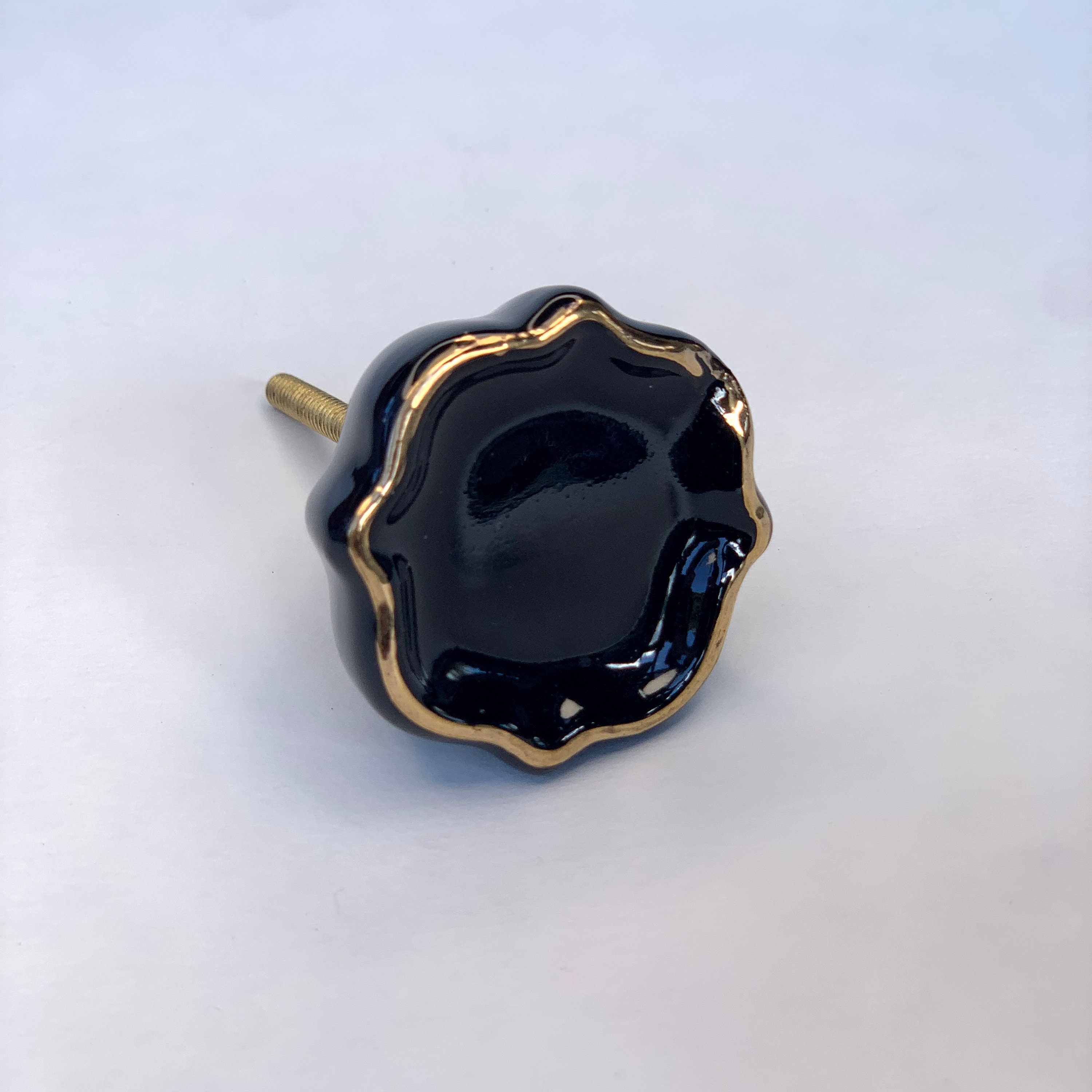 Black & Gold Cushion Knob Unique Pulls Beautiful Etsy