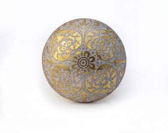 Gold Floral Handmade Brass Drawer Knob – Shabby Chic Decor