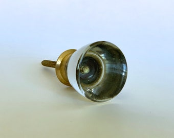 Clear Beach Glass Knob - Gold Fittings, Coastal Cabinet Hardware
