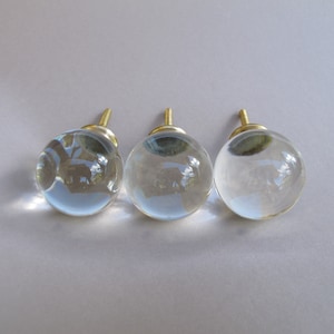 Crystal ball Knob - Glass Knob, Glass Pull, knobs and Pulls, Pull Knob, Vintage, Crystal, Glass and Metal|, Unique, Decorative Cabinet Knob