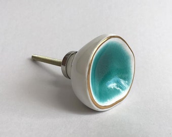 Sea Glass Knob - Turquoise - Unique Cabinet Pulls,  Beautiful Cupboard Knobs, Decorative Knobs, Dresser Knobs, Drawer Pulls, Knobs and Pulls