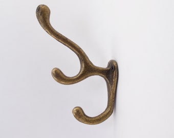 Bronze Cast Iron Hook - Wall Mount | Coat Hook Wall Mount  |  Vintage Wall Hooks  |  Wall mounted Coat Hooks  |  Decorative Hooks for Wall