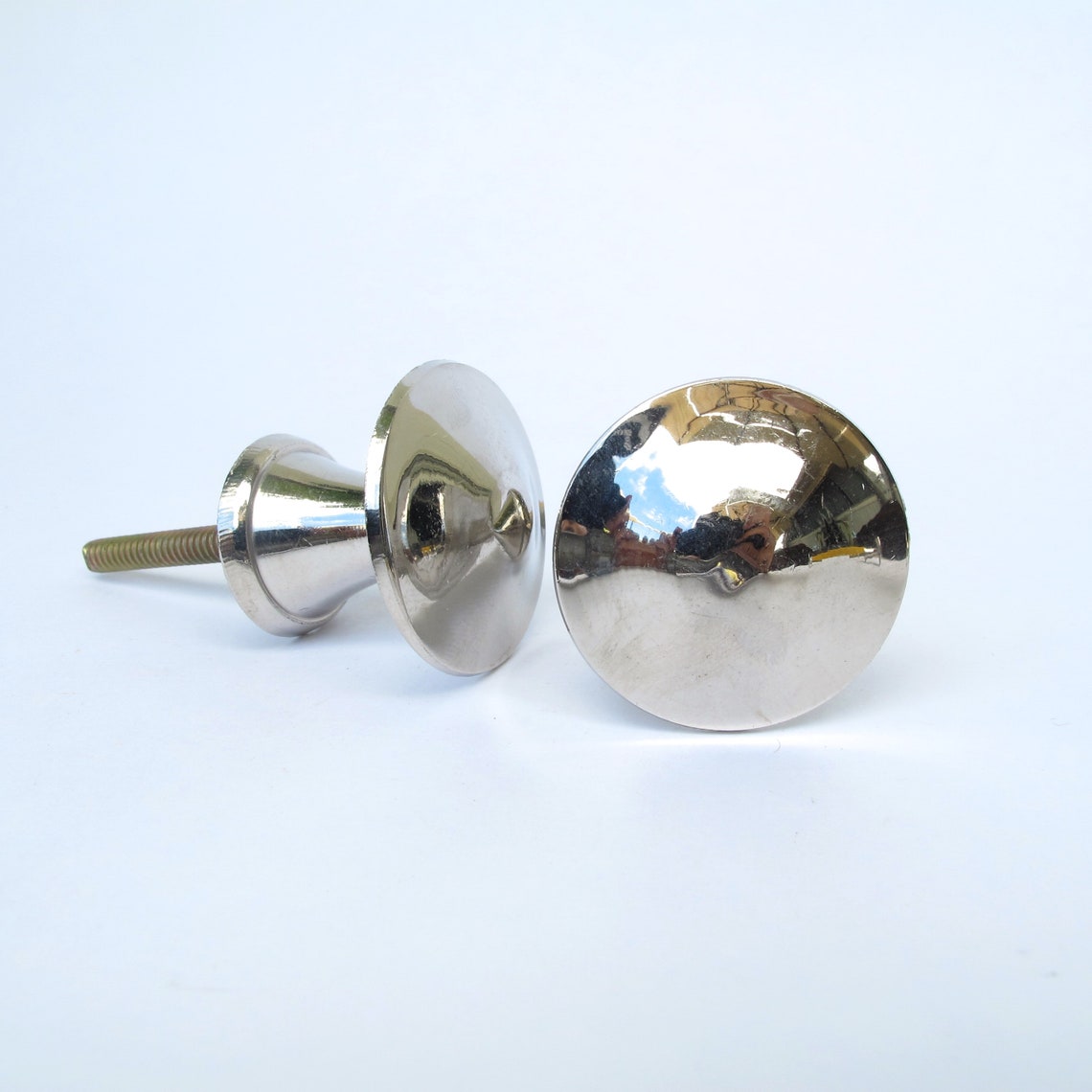 Classic Silver Knob Drawer Knob Silver Chrome Metal Knobs Etsy