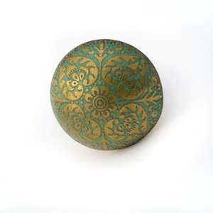 Drawer Knob, Dresser Knob, Cabinet Knobs and Pulls, Unique Decorative Pull Handles, Decorative gold brass - Gold + Green Knob