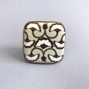 Ginko Knob - Large Grey Square - Decorative Ceramic Drawer Pull, Ceramic Drawer Knobs and Pulls, Beautiful Unique Design, Pull Knob, cabinet