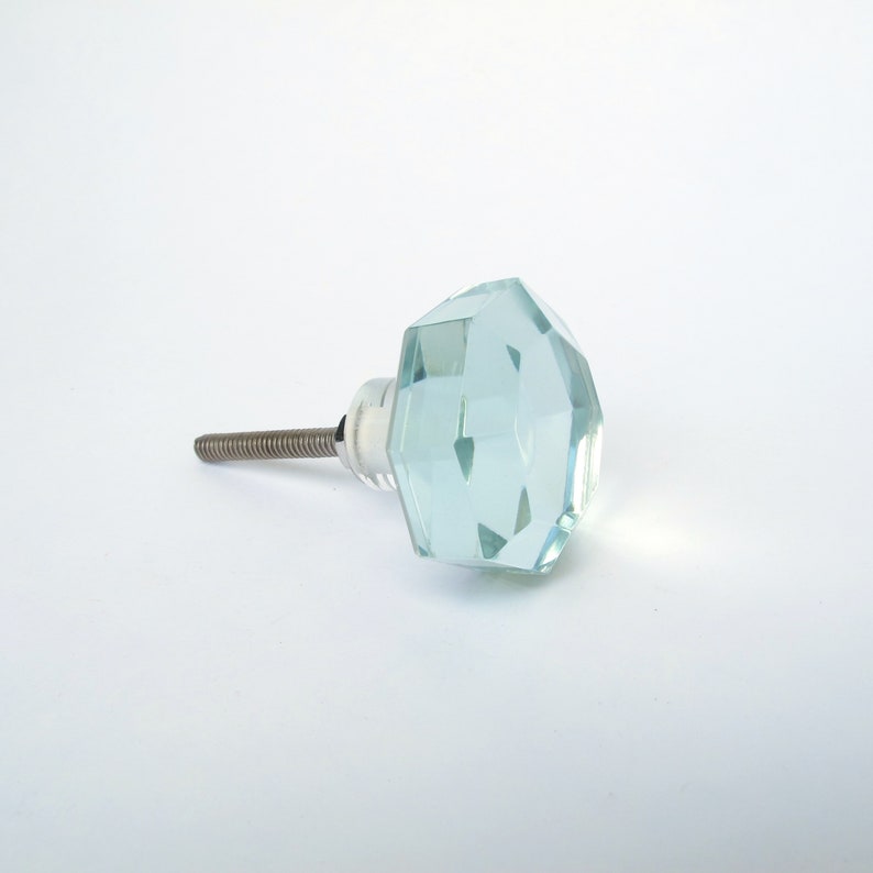 Mirrored Glam Knob Mirrored Glass Drawer Pull Pull Etsy