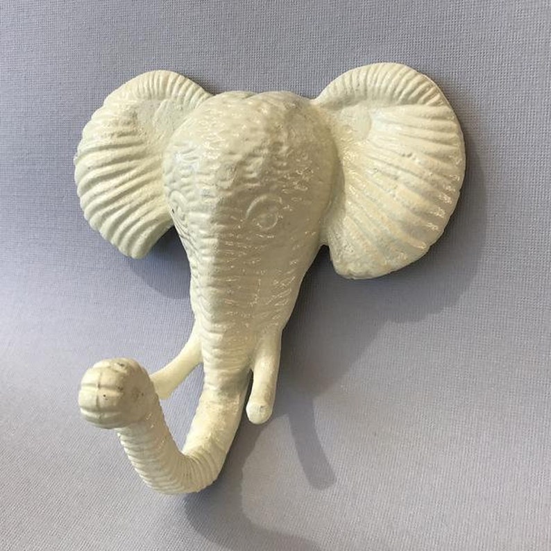 White Elephant Hook Wall Mount Coat Animal Hooks Mounted Decorative For
