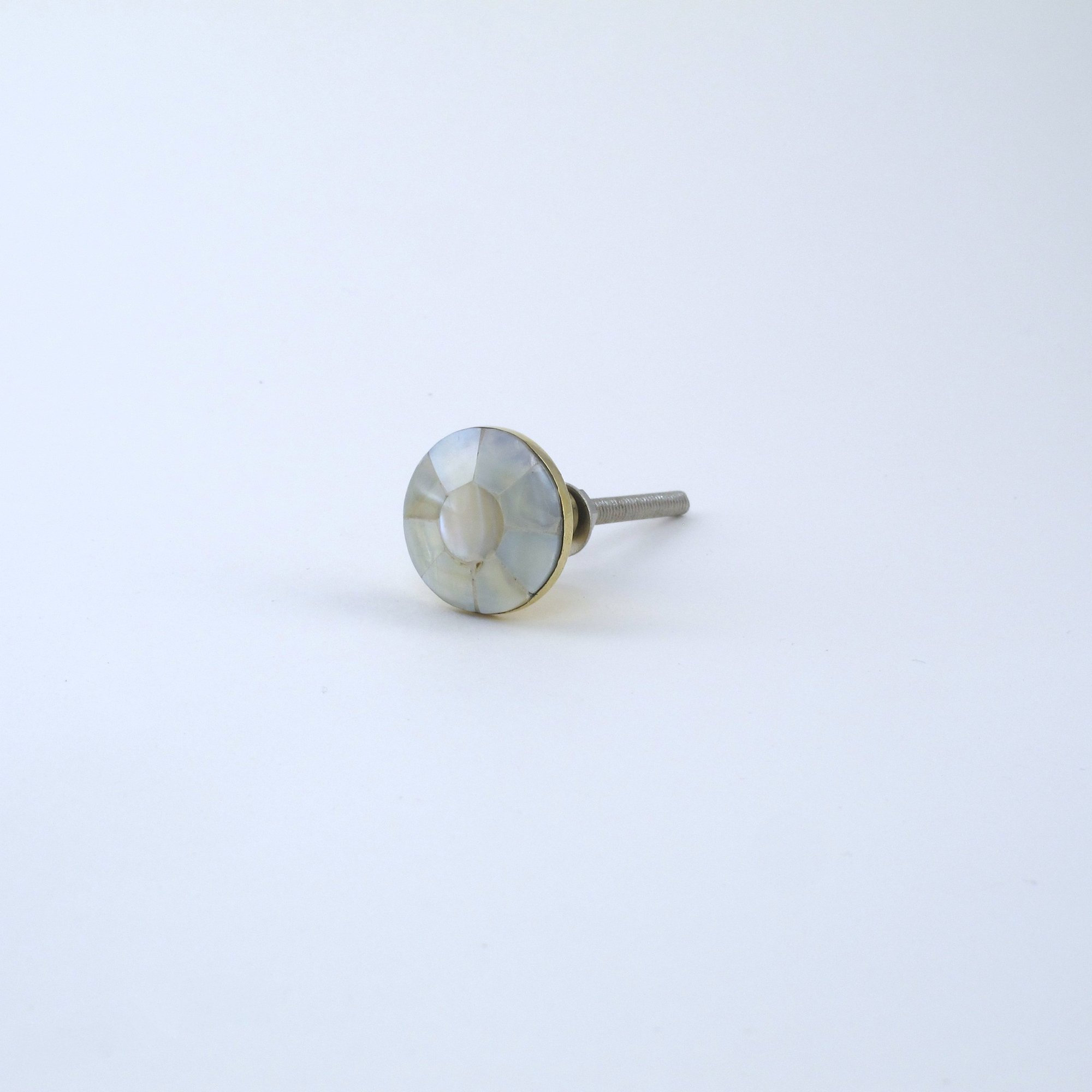 Mini Mother of Pearl Dresser Pull Knob - Gold Drawer Knob, Beautiful Metal, Brass Knobs and Pulls, Elegant, Unique, Decorative Cabinet Pulls