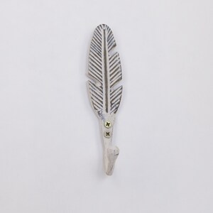 Boho Feather Hook White - Wall Mount | Coat Hook Wall Mount  |  Boho Hook