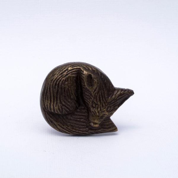 Fox Knob Cute Cabinet Pull kids Drawer Knob, Beautiful Bronze Metal brass Animal Knobs and Pulls Forest Critter