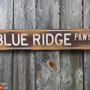 Blue Ridge Parkway - Travel Destination Street Sign Art, Wood