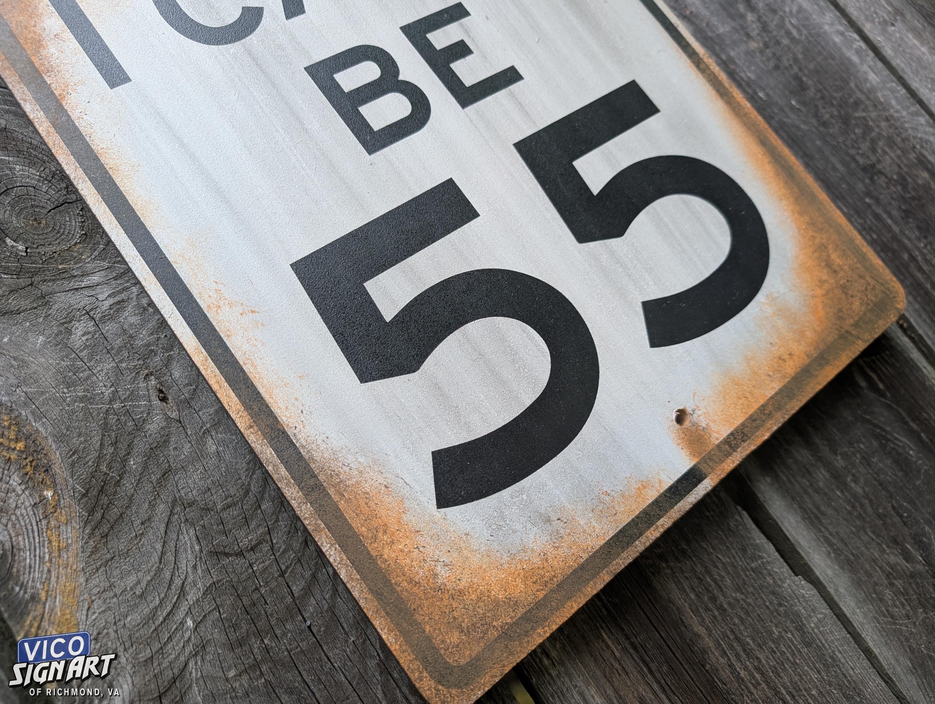 コサイン I Can't Be 55 Sign Art - Hand-painted Sign Art, Faux Rusted Metal