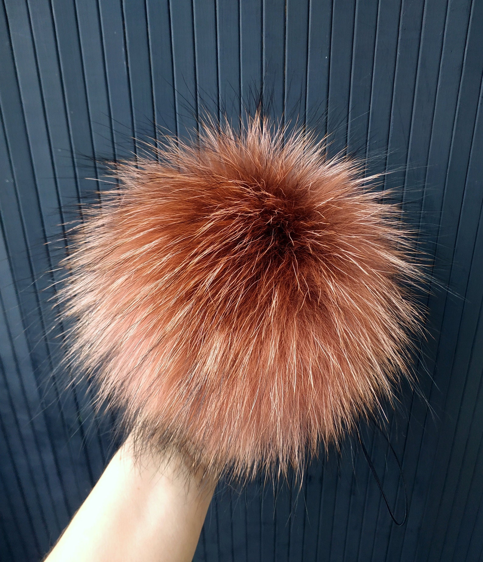 7Dry Rose Fur Raccoon Pom poms Huge Fur Pom Pom Real Fur | Etsy