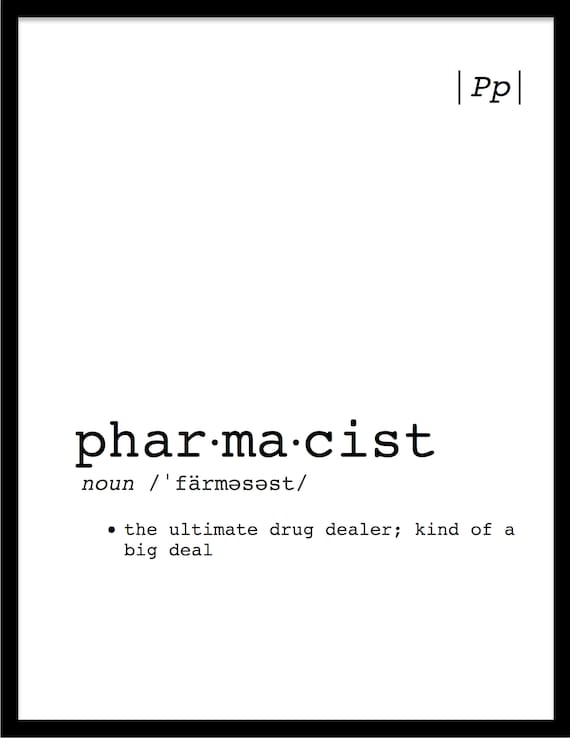 Pharmacist Printable Definition Medical Office Or Wall Decor Etsy