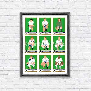 Tottenham Hotspur F.C. Legends -  Perryman / Mabbutt / Jennings / Hoddle / Greaves / Kane / Bale / Gascoigne / King (Print)