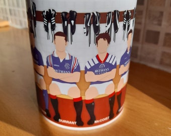 Glasgow Rangers F.C. Boot room Legends - Goram / Cooper / Durrant / McCoist / Ferguson / Tavernier / Gascoigne (Mug)