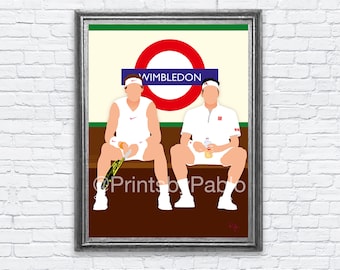 Rafael Nadal & Roger Federer - Wimbledon (Print)