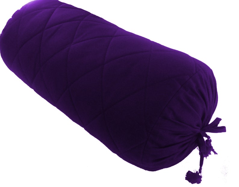 Purple Bolster Pillowcase Quilted Cotton Neck Roll Cushion Etsy