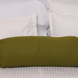 Olive Green Plain Bolster Cover-Long Round Cylindrical Cushion Cover for Yoga ,Leg Rest or for Meditation- Cotton Solid 3&quot; 4&quot; 6&quot; 8&quot; 10&#39; size