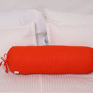 Orange Bolster Kissenbezug Runde zylindrische lange Kissenbezug für Yoga, Beinstütze, Meditation, Baumwolle solide 9 "Durchmesser