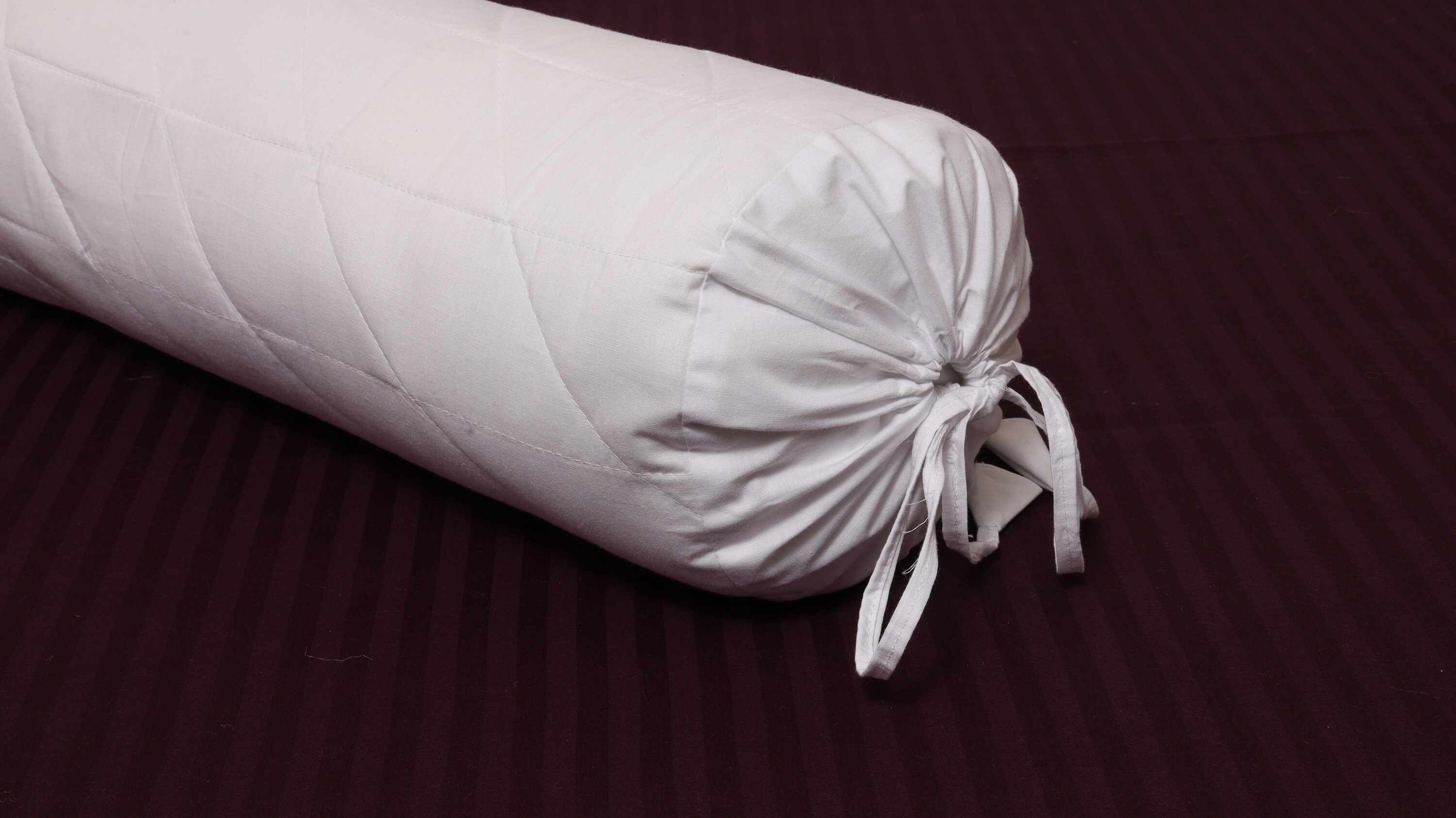 White Bolster Pillowcase Quilted Cotton Long Cylindrical Etsy