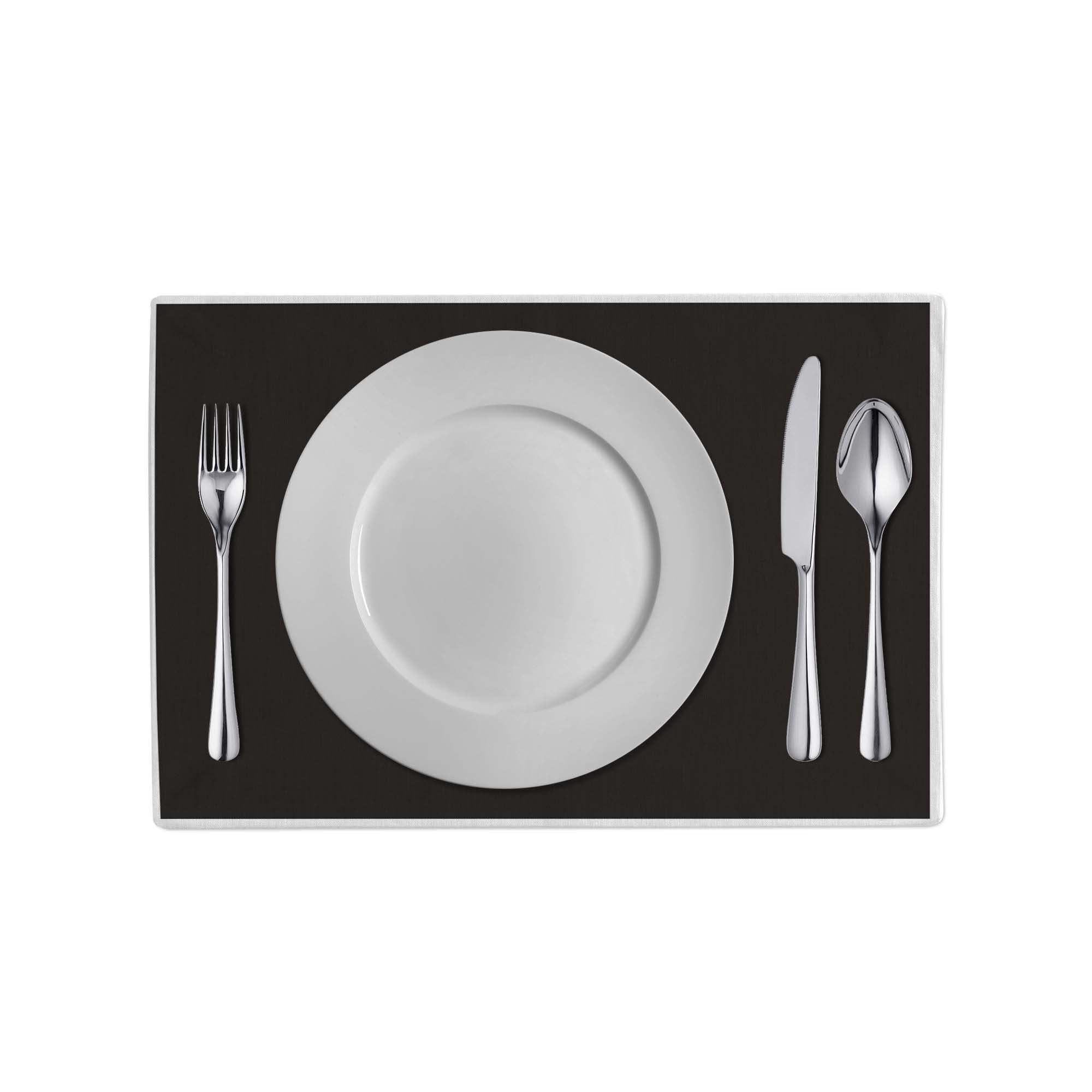 Placemats and Napkins Set of 4 Cotton Solid Color Black Etsy