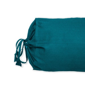 Bolster Neck Roll Pillowcase Long Round Cylindrical Cushion Cover Cotton 6" 8" 10" Diameter Teal Blue , Olive Green , Beige , black white