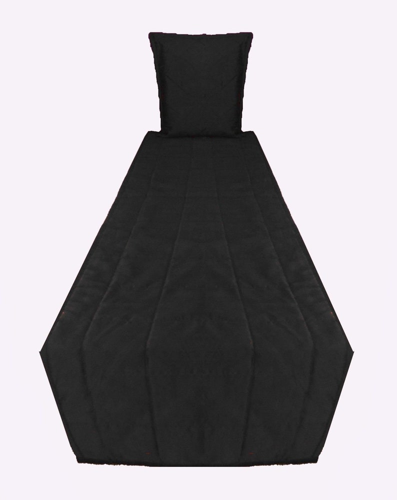 Black Bed Runner Quilted Polyester With Coordinated Etsy