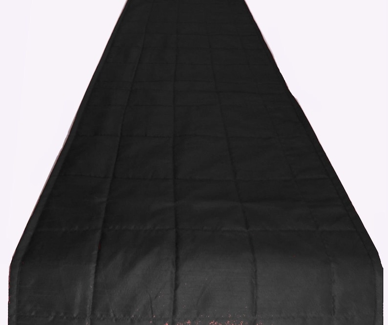 Black Bed Runner Quilted Polyester With Coordinated Etsy