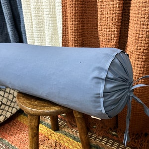 Gray Plain Bolster Cover- Long Round Cylindrical Cushion Cover for Yoga ,Leg Rest or for Meditation- Cotton Solid 3&quot; 4&quot; 6&quot; 8&quot; 10&quot; size