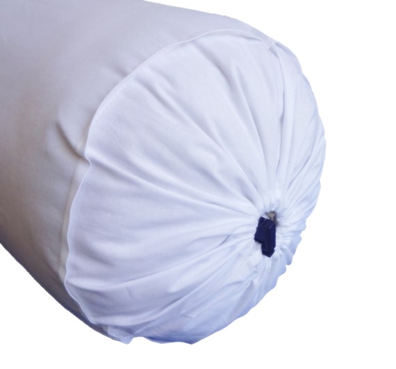 White Bolster Pillowcase Decorative Round Bolster Pillow Cover. 8 Round X