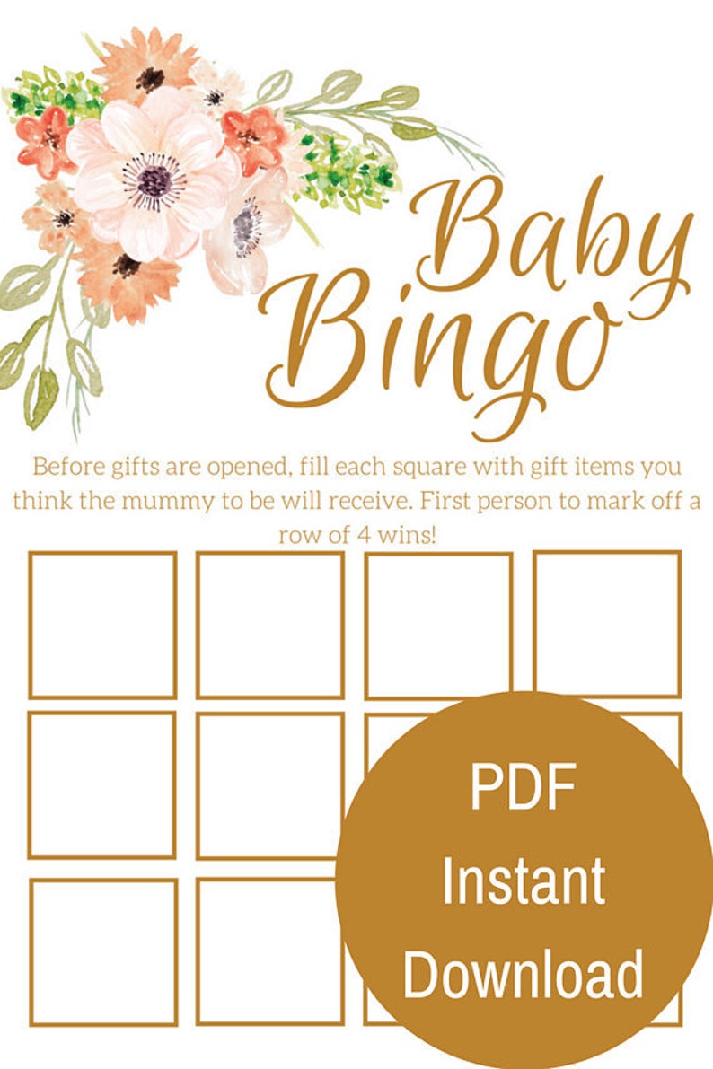 Floral Baby Shower Games Package Baby Shower Activities 5 Etsy