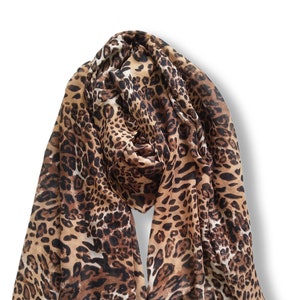 Leopard Print Scarf, Animal Spring Lightweight Scarf