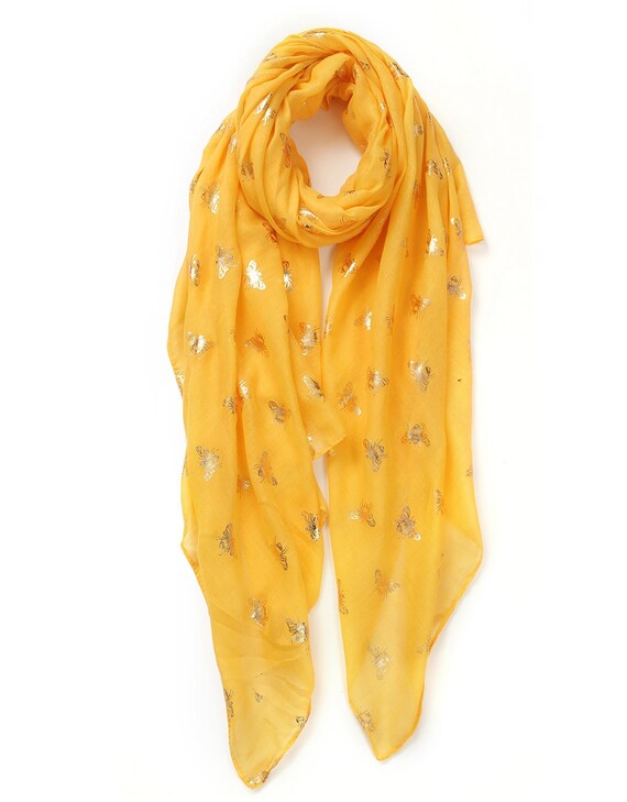 mustard print scarf