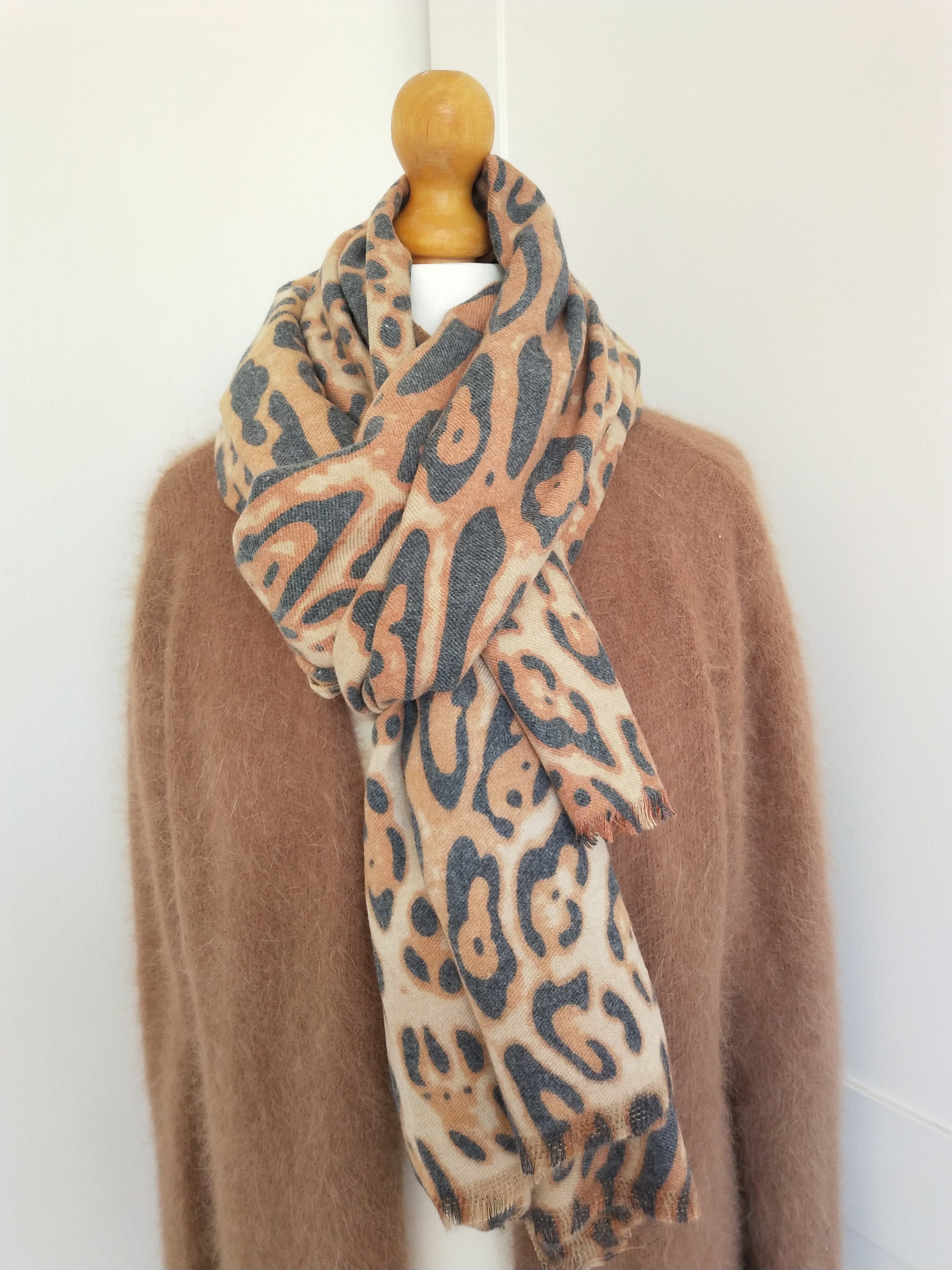 Large Premium Quality Leopard Animal Print Cashmere Pashmina - Etsy UK