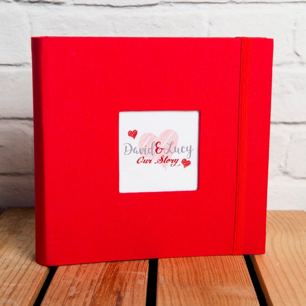 Personalised Love Heart Photo Album - Holds 200 6x4 inch Photos, Great Gift Idea, Memo Space to Record Your Memories
