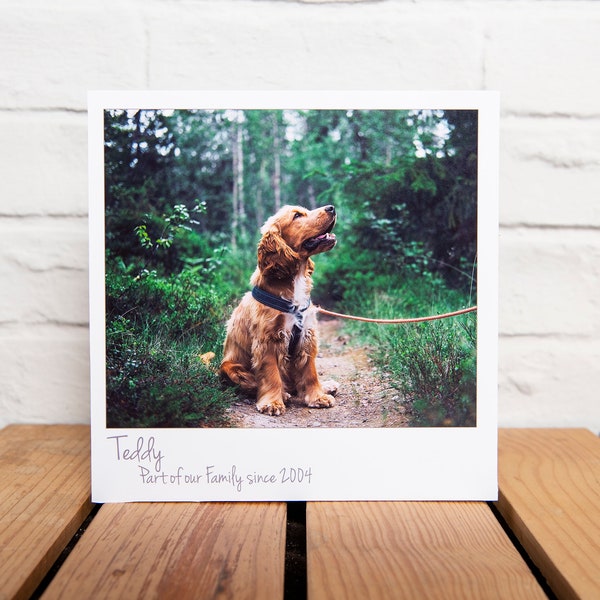 Pet Photo Blocks - Personalised Chunky Photo Block - With Your Photo & Message - Retro Photo Block, Pet Loss, Great Gift for Animal Lovers