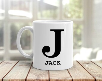 Personalisierte Anfangsnamen-Tasse - Classic Letter Design